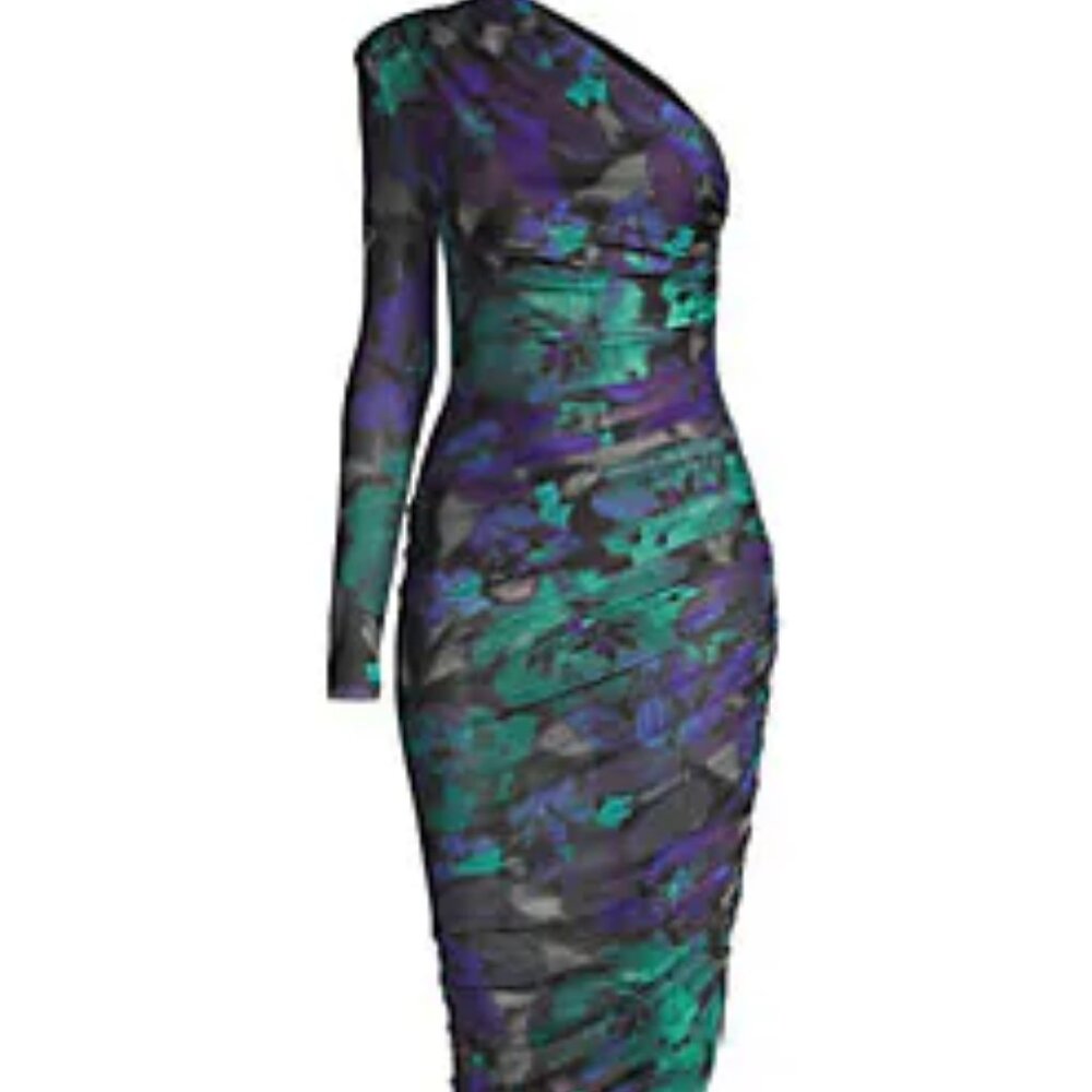 Misha Lumire Ramona Floral asymmetrical midi dress, sz. M